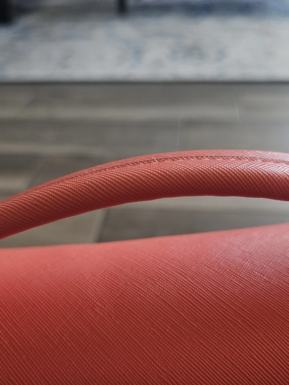 Embossed Laptop Messenger Bag in Coral Pink